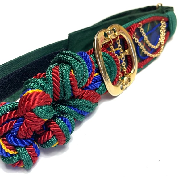 Vtg Carolyn Tanner Braided Rope & Chain Adjustable Belt - Picture 2 of 10